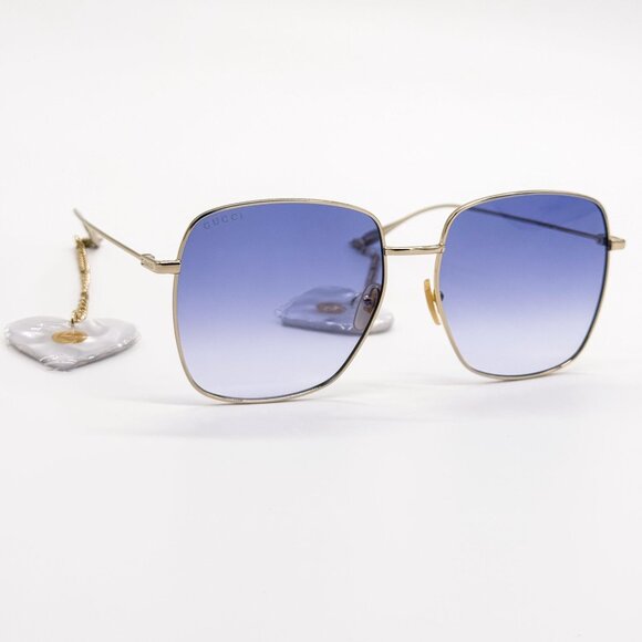 NEW GUCCI SUNGLASSES GG1031S 004 GOLD/BLUE WOMEN EYEWEAR GUCCI PLUS EARRINGS main image 6